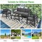 4-Piece Outdoor Patio Set Black Aluminum 3-Seat Sofa 2 Chairs Table